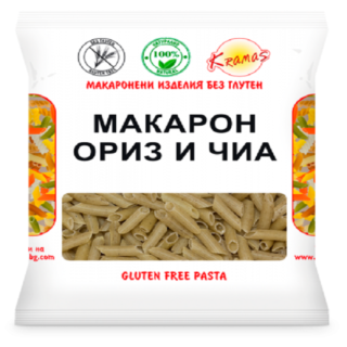 Безглутенови макарони с ориз и чиа 250 г